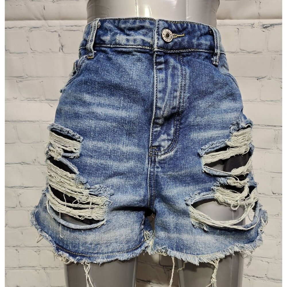 Unbranded high rise distressed ripped jeans shorts